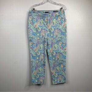NWT‎ Talbots Paisley Print Perfect Crop Pant At Waist Slim Leg Crop Length Sz 6